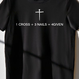 Camiseta Um Cruz Um Cruz Três Pregos Branco Feminino