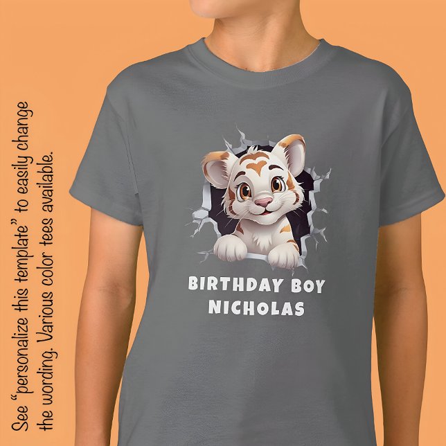 Camiseta Um Cubo De Tigre Incrível, Tirando O Buraco Branco (Criador carregado)
