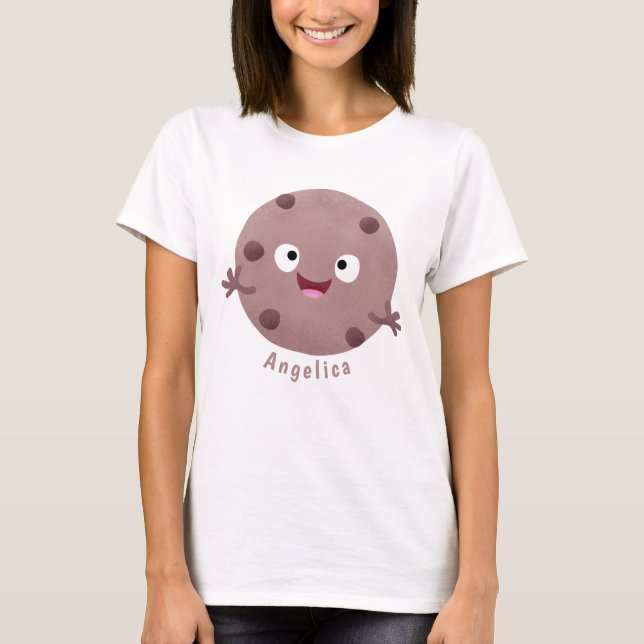 Camiseta Um desenho animado de biscoito de chocolate inteli (Frente)