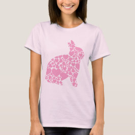 Camiseta Um desenho animado de coelhinho de Páscoa rosa
