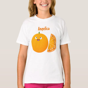 Camiseta Um desenho animado de fruta de citros de laranja f