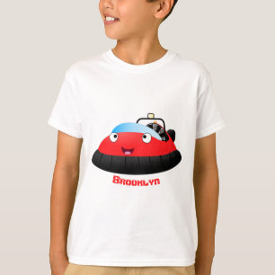 Camiseta Um desenho animado de hovercraft, vermelho e bonit