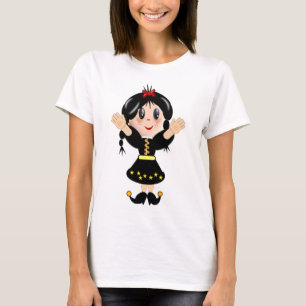 Camiseta Um desenho animado de menina feliz