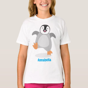 Camiseta Um desenho animado de pintinho de pinguim feliz e