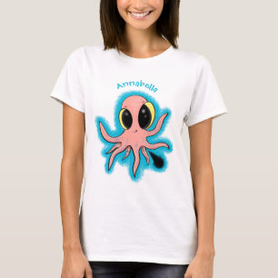 Camiseta Um desenho animado de polvos de bebês, bonitos e 