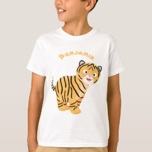 Camiseta Um desenho animado de tigre feliz