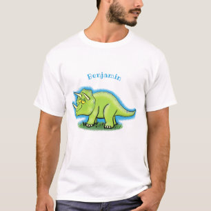 Camiseta Um desenho animado de triceratops dinossauros, ver