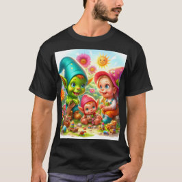 Camiseta um desenho animado de um monstro com um chapéu e u