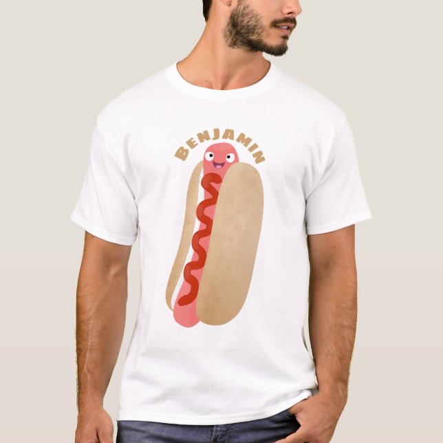 Camiseta Um desenho animado e engraçado de Weiner (Frente)