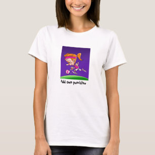 Camiseta Um desenho animado para jogadoras de futebol femin