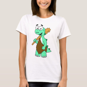 Camiseta Um desenho animado Tyrannosaurus Rex Caveman.