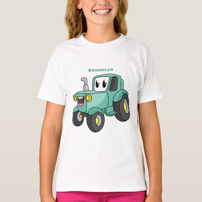 Camiseta Um desenho animado verde e bonito (Frente)
