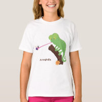 Um desenho animado verde-feliz chameleon lagarto