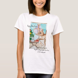 Camiseta Um desenho confortável de um esquilo fofo
