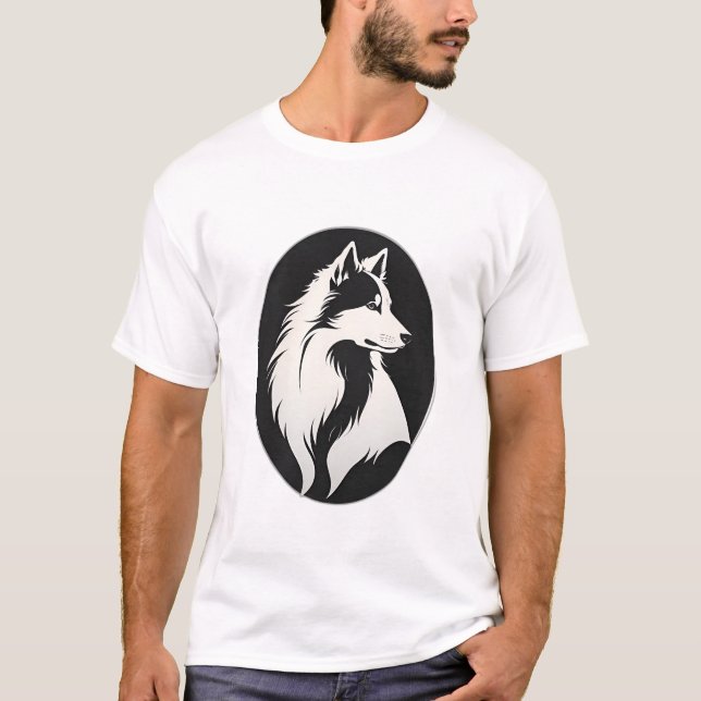 Camiseta Um Desenho De Cabelo De Cão Altamente Detalhado (Frente)