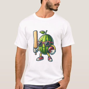 Camiseta Um desenho de melancia tocando personagem