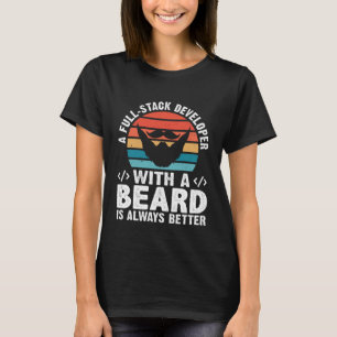 Camiseta Um Desenvolvedor De Pilha De Cheio Com Uma Placa É