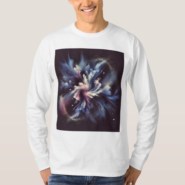 Camiseta Um design de abstrato-galáxia captando o mistério  (Frente)