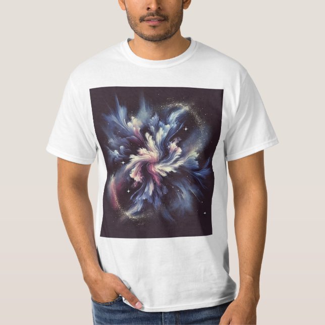 Camiseta Um design de abstrato-galáxia captando o mistério  (Frente)