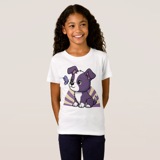 Camiseta Um Design de Amante de Cães Para Crianças (Frente Completa)