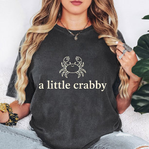 Camiseta Um Design de Contorno de Caranguejo Um Pouco Irrit