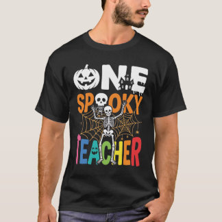Camiseta Um Design de Halloween de Professor Assustador_1