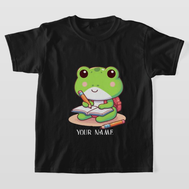 Camiseta Um design de sapo fofo da escola (Postura )
