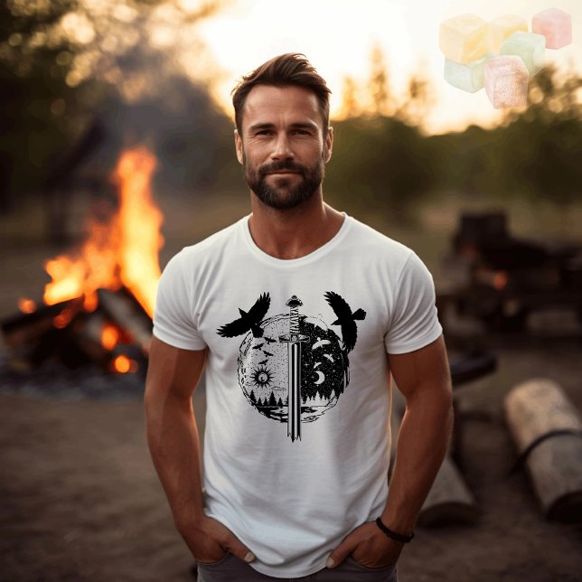 Camiseta Um design preto e branco, noite e dia (Criador carregado)