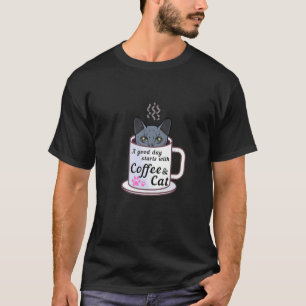 Camiseta Um Dia Começa Com Café