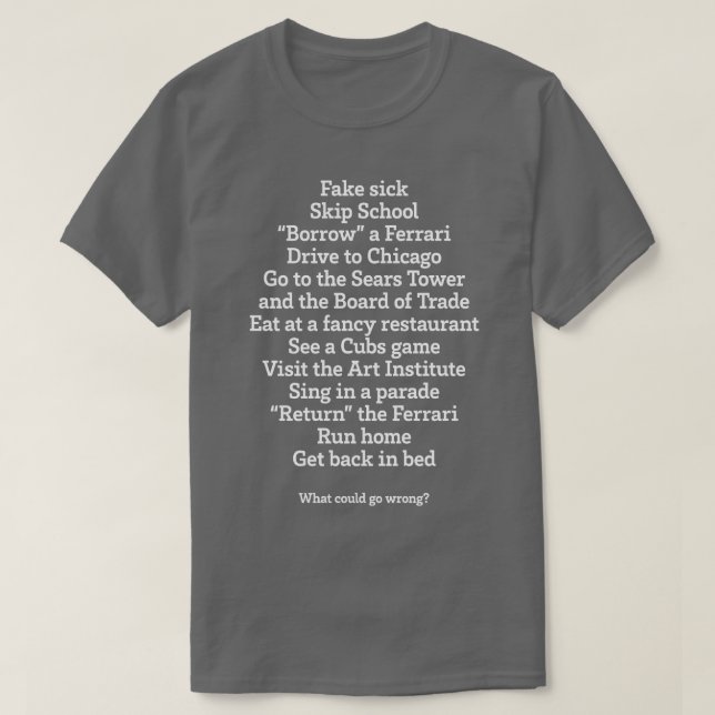 Camiseta Um dia de folga com Ferris Bueller (Frente do Design)