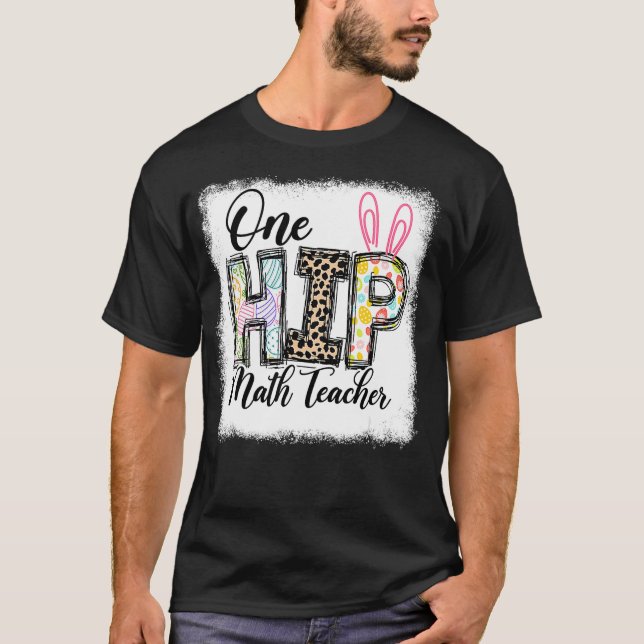 Camiseta Um Dia de Páscoa de Professores Leopard de Matemát (Frente)