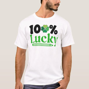 Camiseta Um Dia de São Patrício Cem Por Cento Sortudo -6110