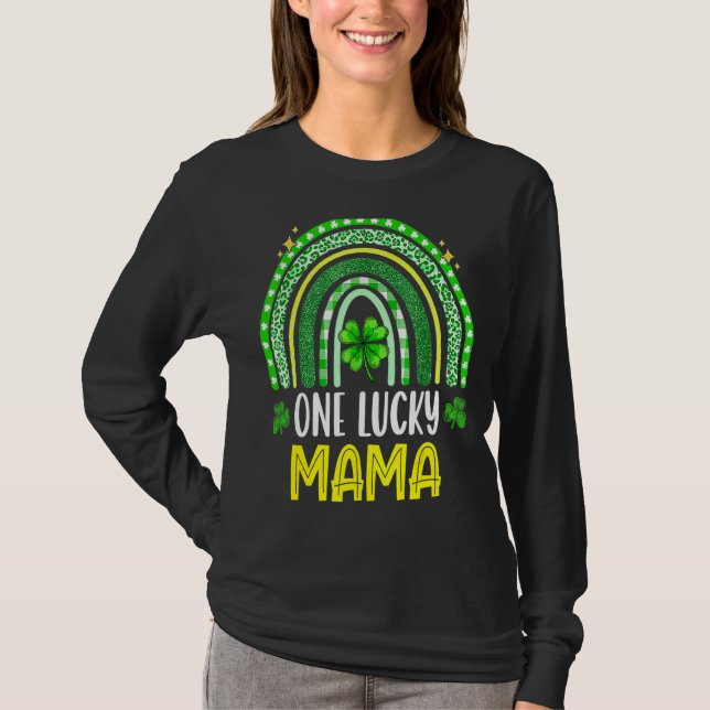 Camiseta Um Dia de São Patrício Da Família Engraçado Da Mam (Frente)