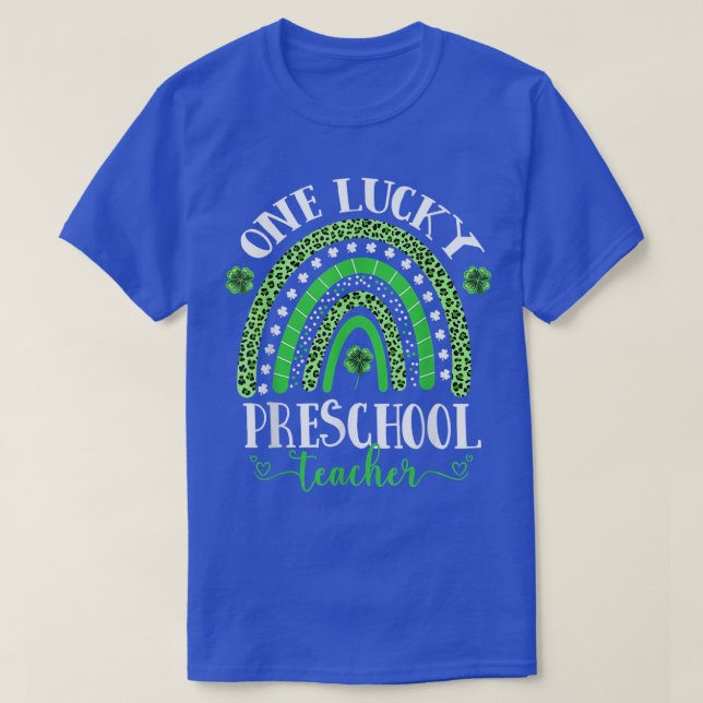 Camiseta Um Dia de São Patrício De Professores Da Pré-Escol (Frente do Design)