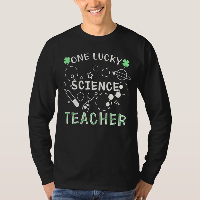 Camiseta Um Dia de São Patrício Engraçado, Professor de Ciê (Frente)