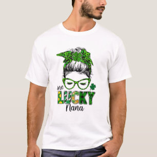 Camiseta Um Dia de São Patrício Sortudo Nana Messy Bun Sham