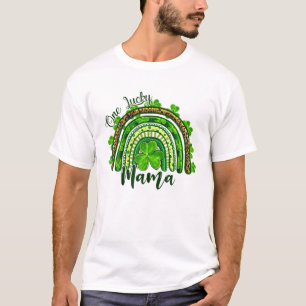 Camiseta Um dia feliz de mamãe irlandesa Rainbow Leopard P