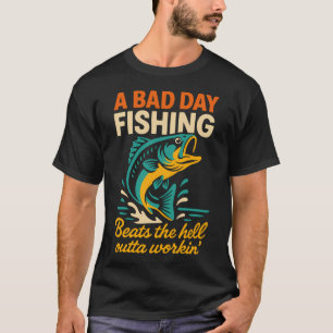 Camiseta Um Dia Ruim Pescando Citação Divertida de Caçador 