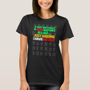 Camiseta Um dia sem um Inseto, informe o teste de controle