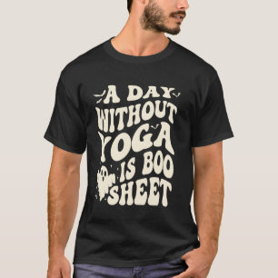Camiseta Um Dia Sem Yoga É Folha Boo Halloween Retro Gr