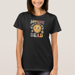 Camiseta um dia seremos todos morto gráfico casual para mul