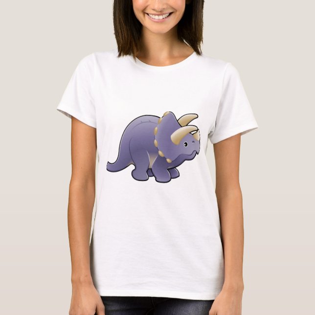 Camiseta Um dinossauro amigável bonito do triceratops (Frente)