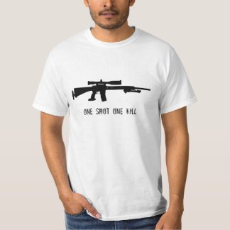 Camiseta Um disparou em um matar