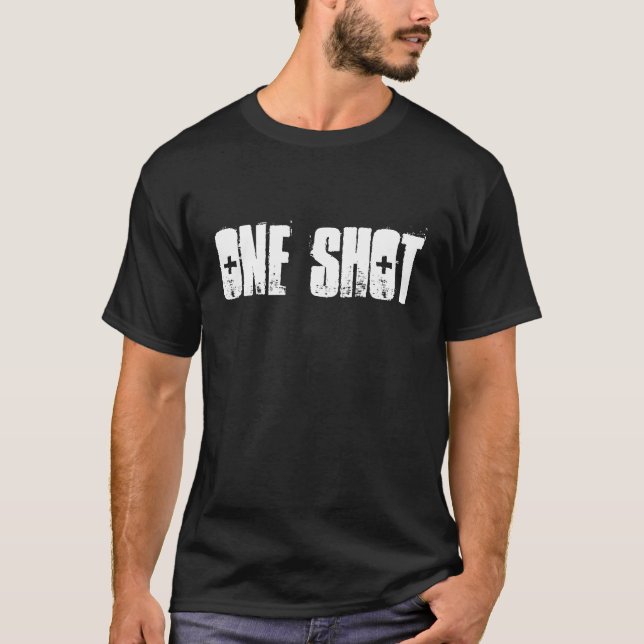 Camiseta Um disparou em um matar (Frente)