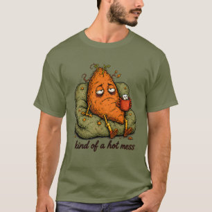 Camiseta Um Doce Batata-Doce de Ação de Graças Meio Desastr