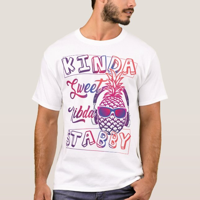Camiseta Um doce tipo de "Punhal", Sarcasmo, Abacaxi Divert (Frente)