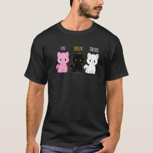 Camiseta Um Dois Três Gato Gato Francês Gato Pet Kittens