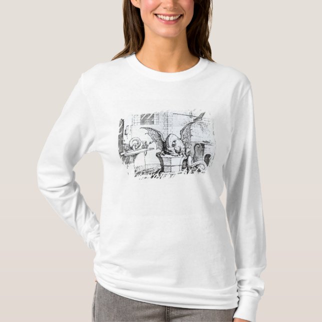 Camiseta Um dragão em uma oficina (Frente)