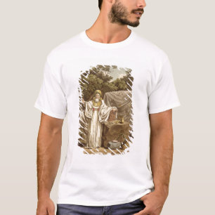 Camiseta Um Druid do arco em seu hábito judicial, gravado