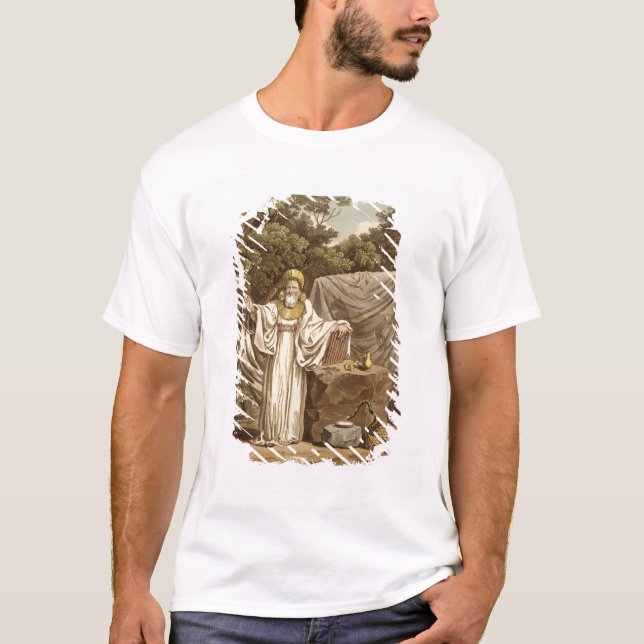 Camiseta Um Druid do arco em seu hábito judicial, gravado (Frente)